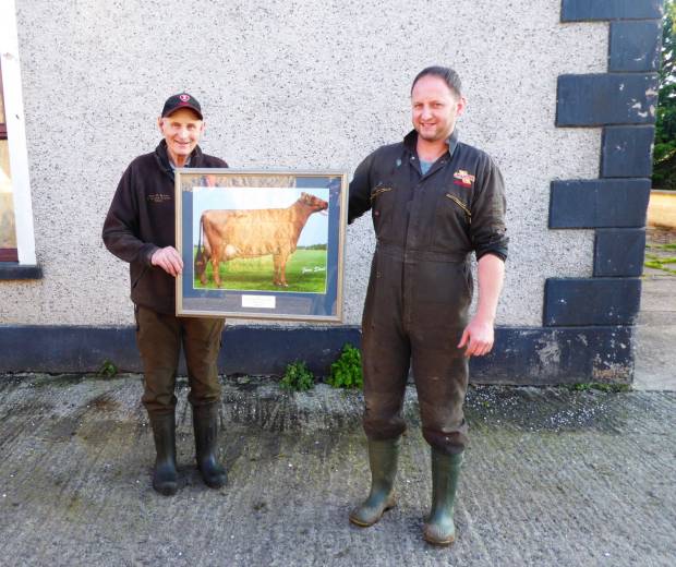 John & Michael Hunter receiving their 2019 Photographic award for Ardmore Janet 110.