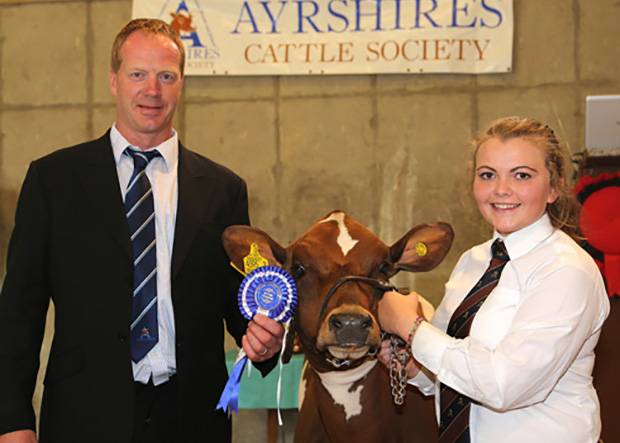 Reserve champion handler was Rebecca Jones, Ballymena. She was congratulated by Peter Berresford. Picture by Jane Steel.