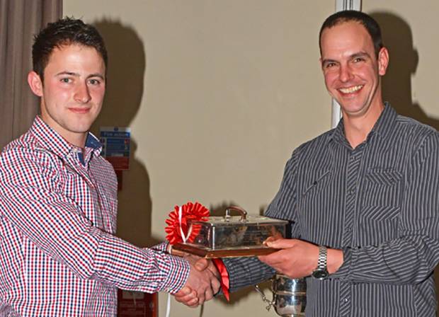 Coronation Trophy Winner - Aled Walters (left) receiving his trophy from Michael Broadley